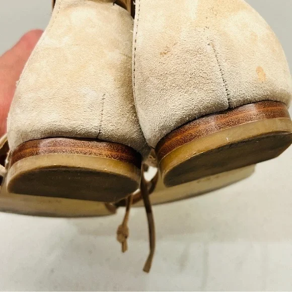 Steve Madden Swizzle Flat Sandals Natural Suede Leather Lace Up Gladiator Sz 7.5 - Picture 13 of 15